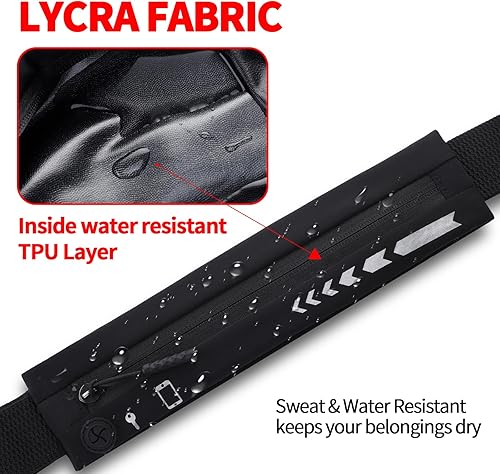 Miniatura 6 de USHAKE Cangurera delgada para correr para mujeres y hombres, para corredores, ajustable, sin rebotes, para entrenamiento, cinturón de dinero,