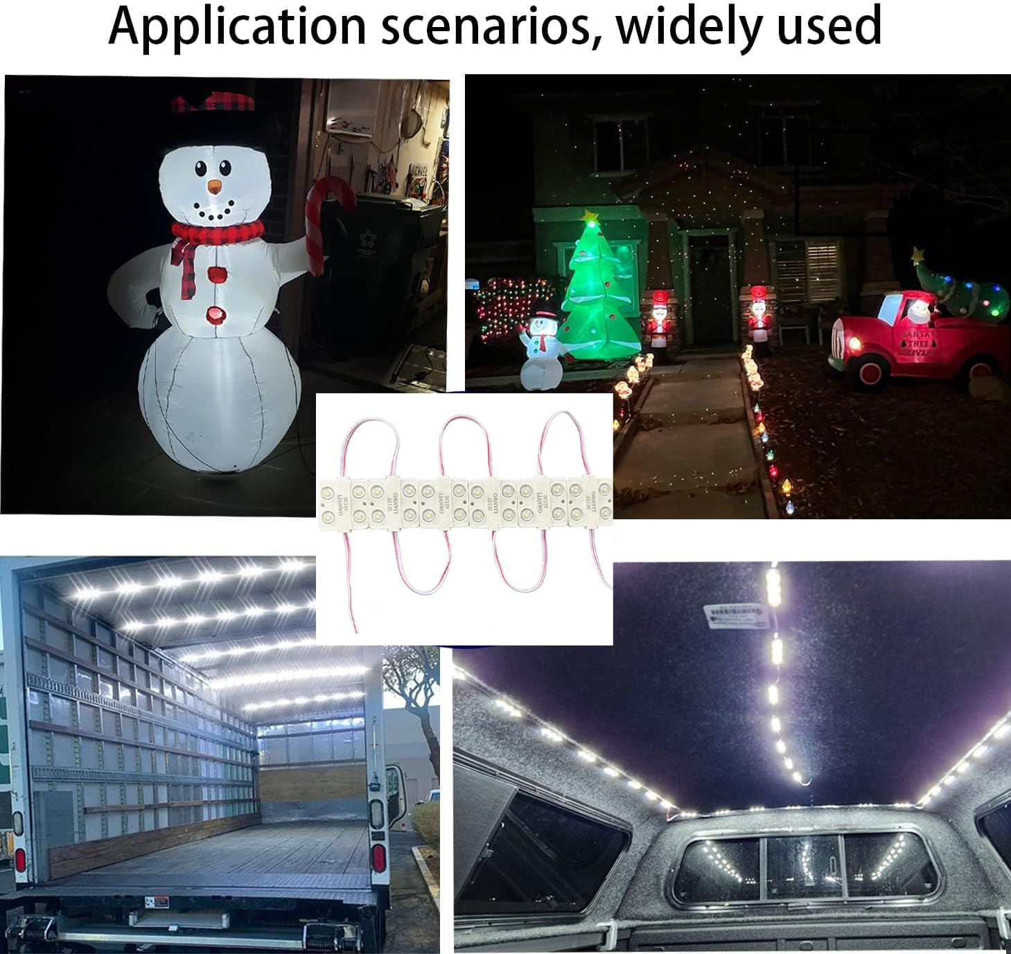 LED Module,Replacement Lights for Inflatables White 10pcs 4led 2835 SMD 170LM Per LED Module IP66Waterproof Christmas Inflatables Light for Letter Sign with Tape Adhesive Backside (White)