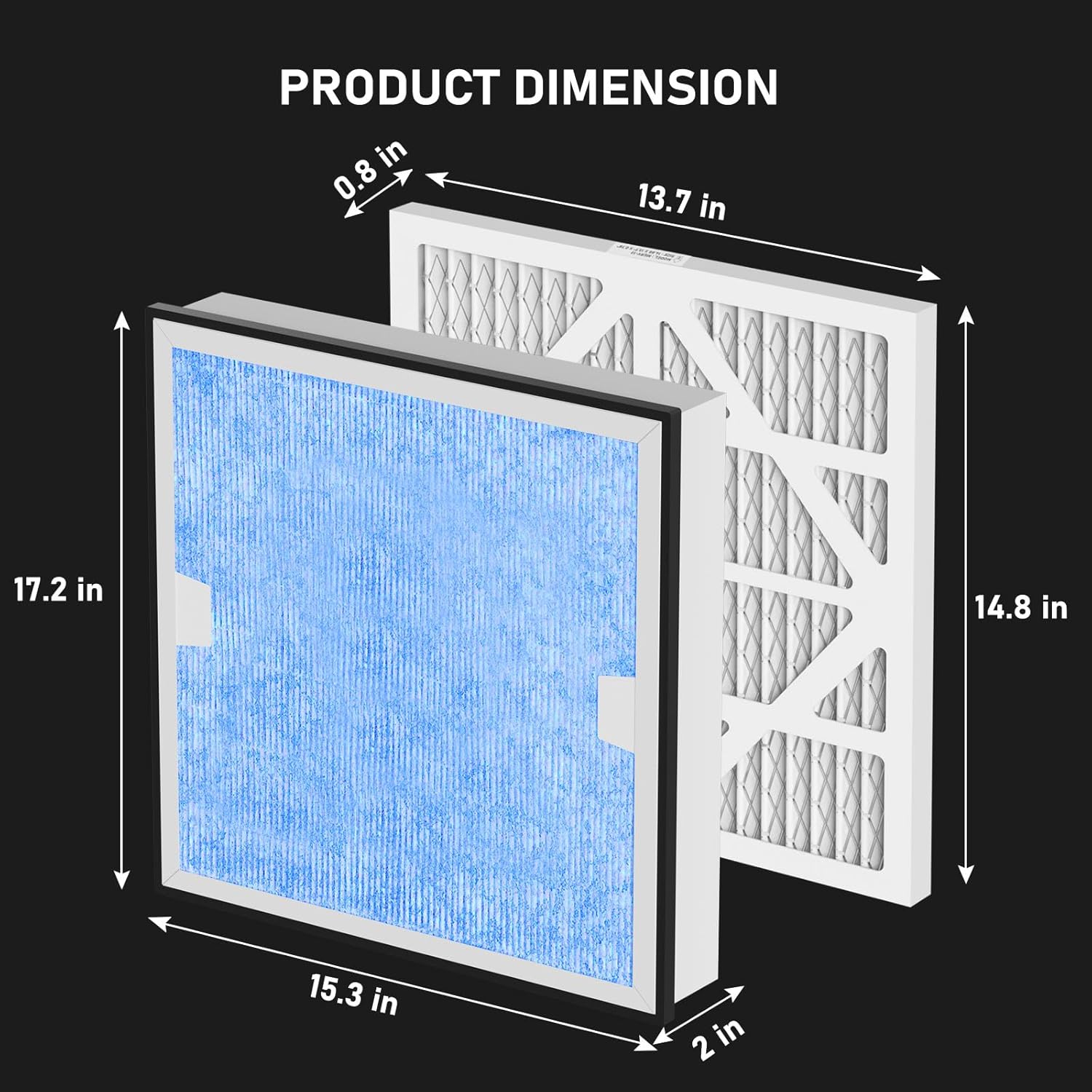 Carmerny HEPA 550 & Activated Carbon MERV-13 Pre-Filter Replacement Set Compatible With AlorAir CleanShield Air Scrubber, 2 HEPA and 5 MERV-13 Pre-Filters - Image 3