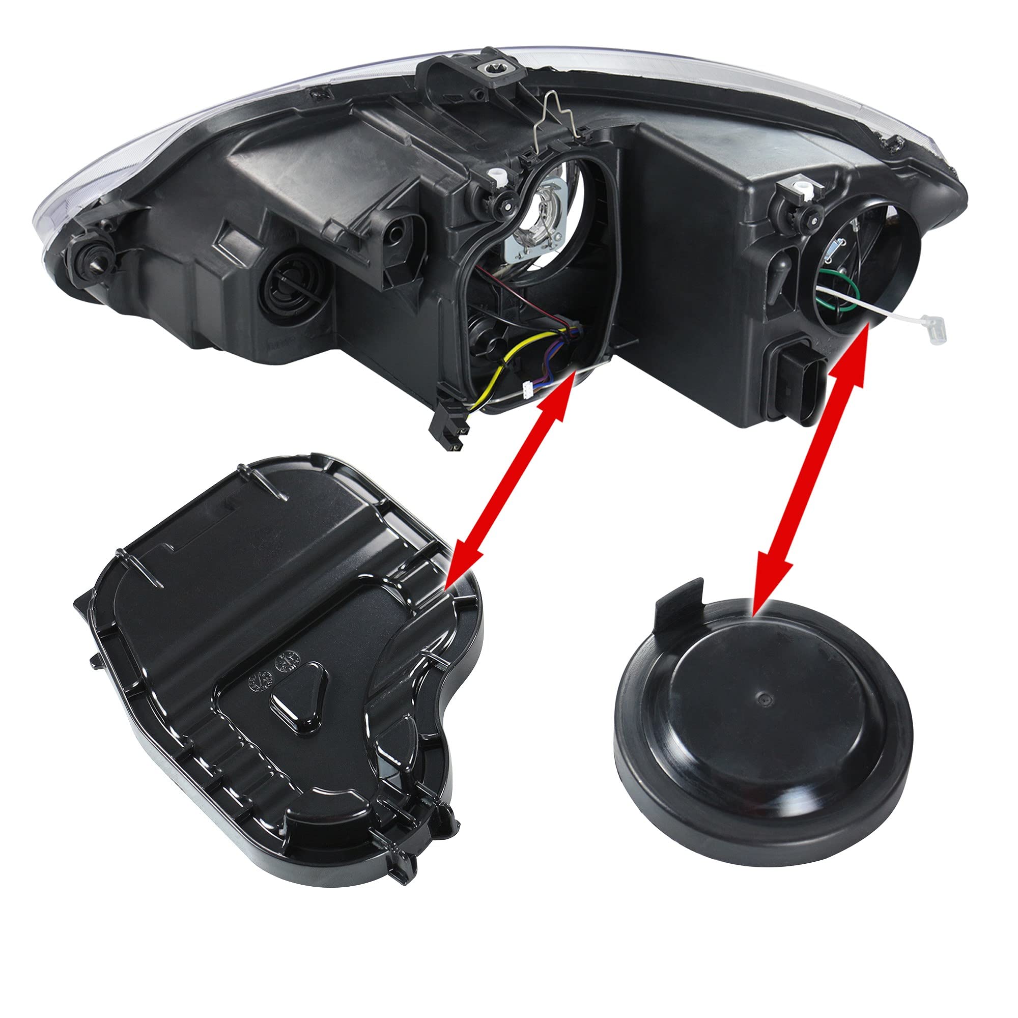 ATEC Germany 2x Phares Avant Phares Principaux Gauche + Droite Compatible Avec SEAT ALTEA (5P1), ALTEA XL (5P5, 5P8), LEON (1P1), TOLEDO 3 (5P2