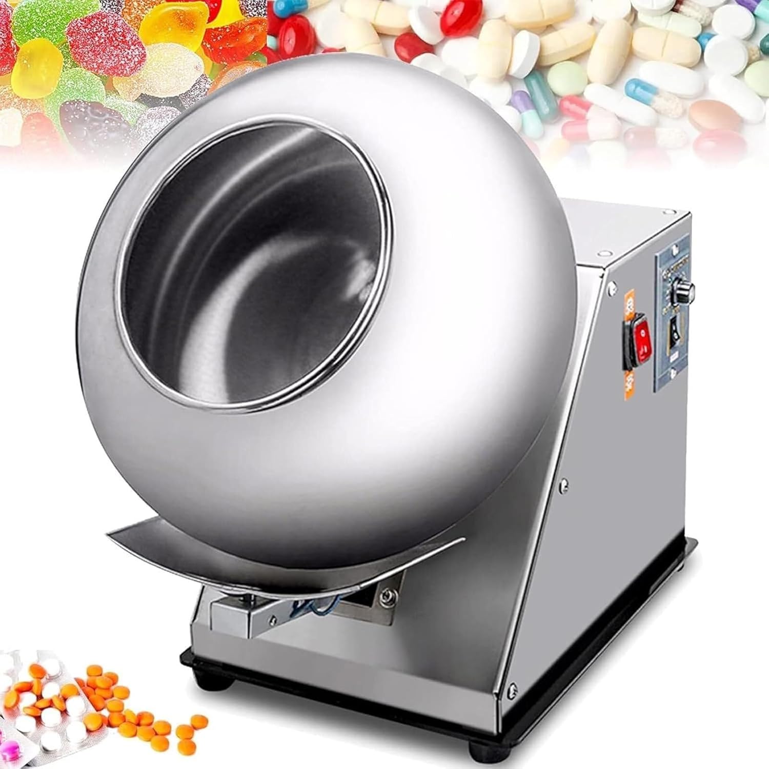 Chocolate Coating Machine,Electric Sugar Coating Machine, Small Commercial Mini Chocolate Coating Machine,3-6kg/H Chocolate Coating Polishing Machine