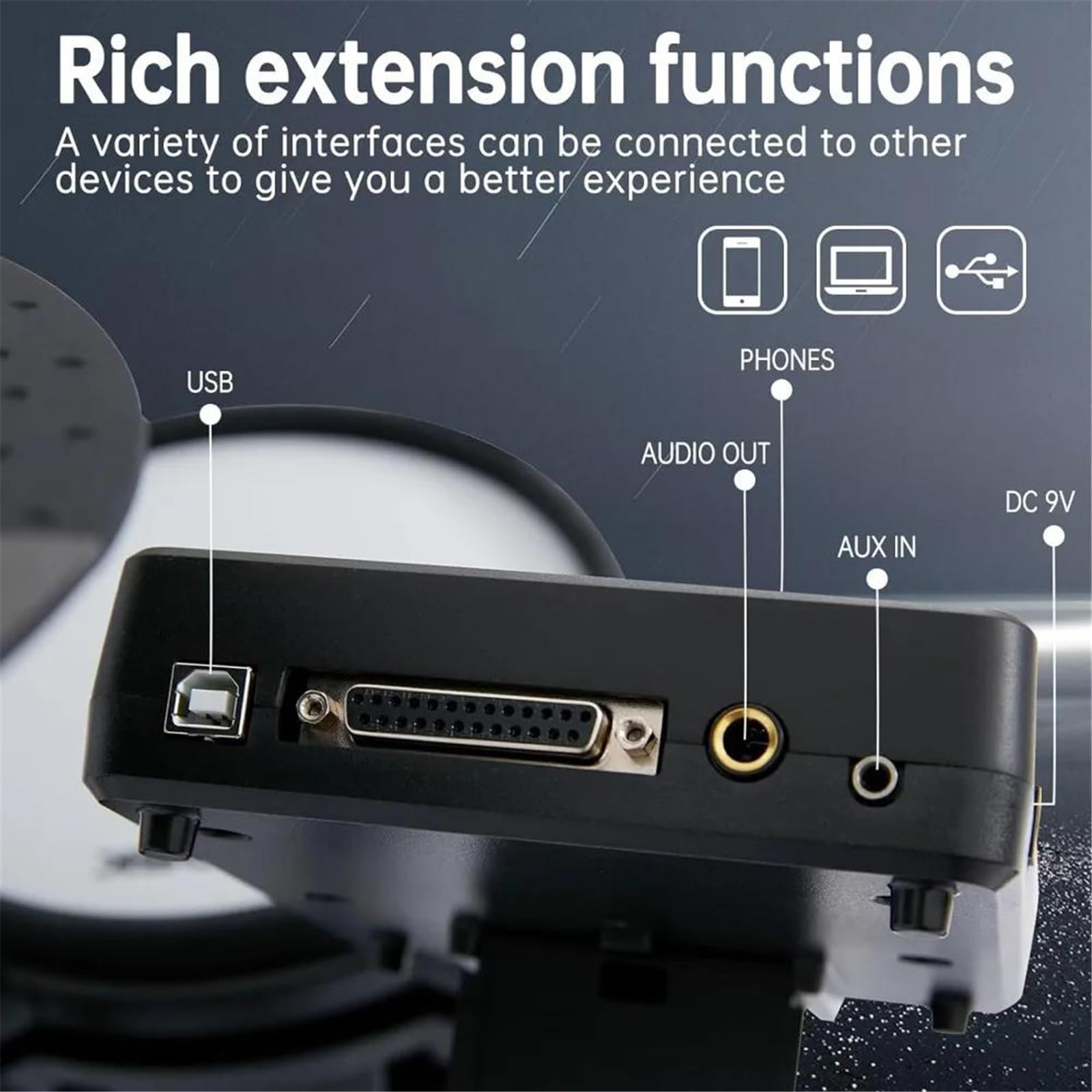 Kit Di Batteria Elettronica In Acciaio Legato Per Adulti Con 455 Suoni Pad Per Batteria In Mesh Bacchette Per Batteria Pedali Per Carichi Pesanti Trono Per Batteria