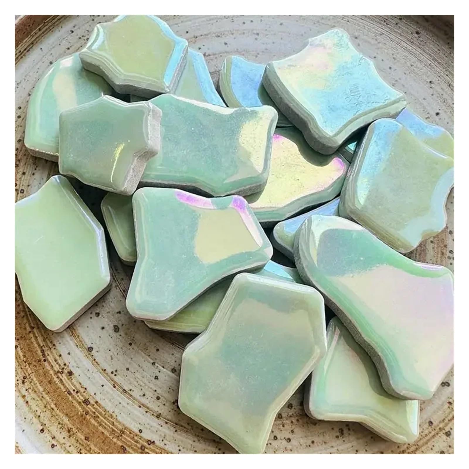 Sppeoukj Color2 100G Porcelain Diy Irregular Phantom Color Mosaic Tiles Craft Ceramic Making Materials(Color2)