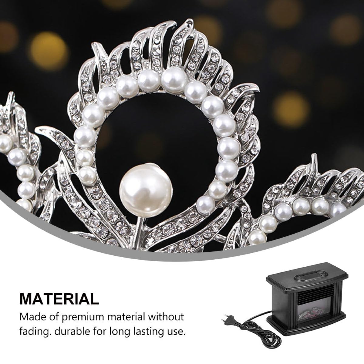 ARTIBETTER Diadema de Perlas de Cristal en Color para Novia, Tocado de Boda Elegante, Accesorio para Pelo de Ceremonias, Fiesta y Eventos Obsequios