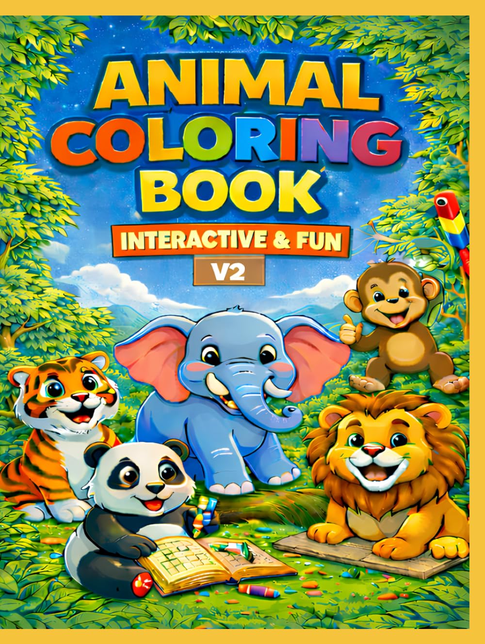 Cute Animals Coloring Book for Kids: A Calming Gift: Fun & Interactive Coloring and Tracing Activities for Kids