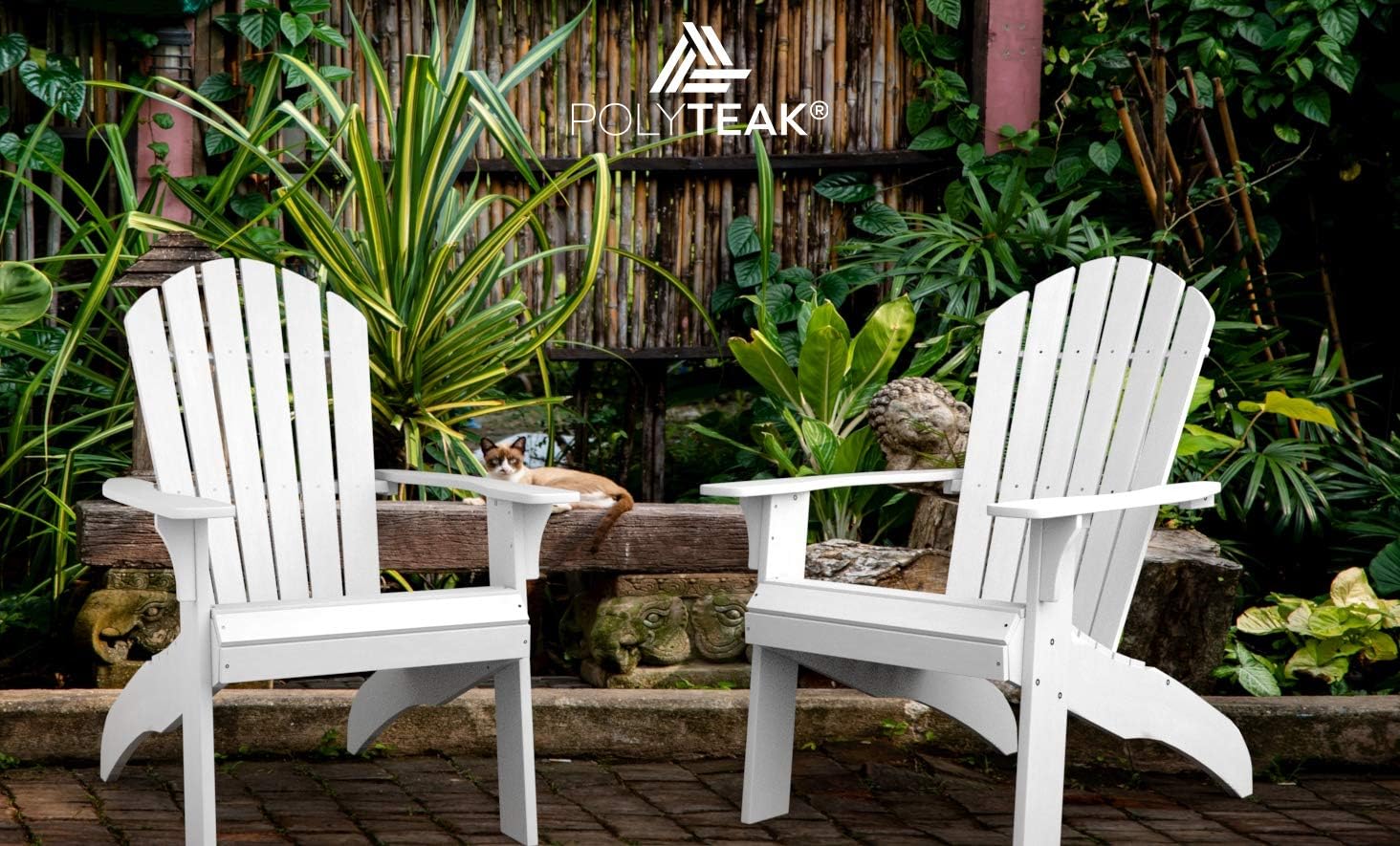 PolyTEAK King Size Adirondack Chair, White | Adult-Size, Weather Resistant, Made from Special Formulated Poly Lumber Plastic : Patio, Lawn & Garden