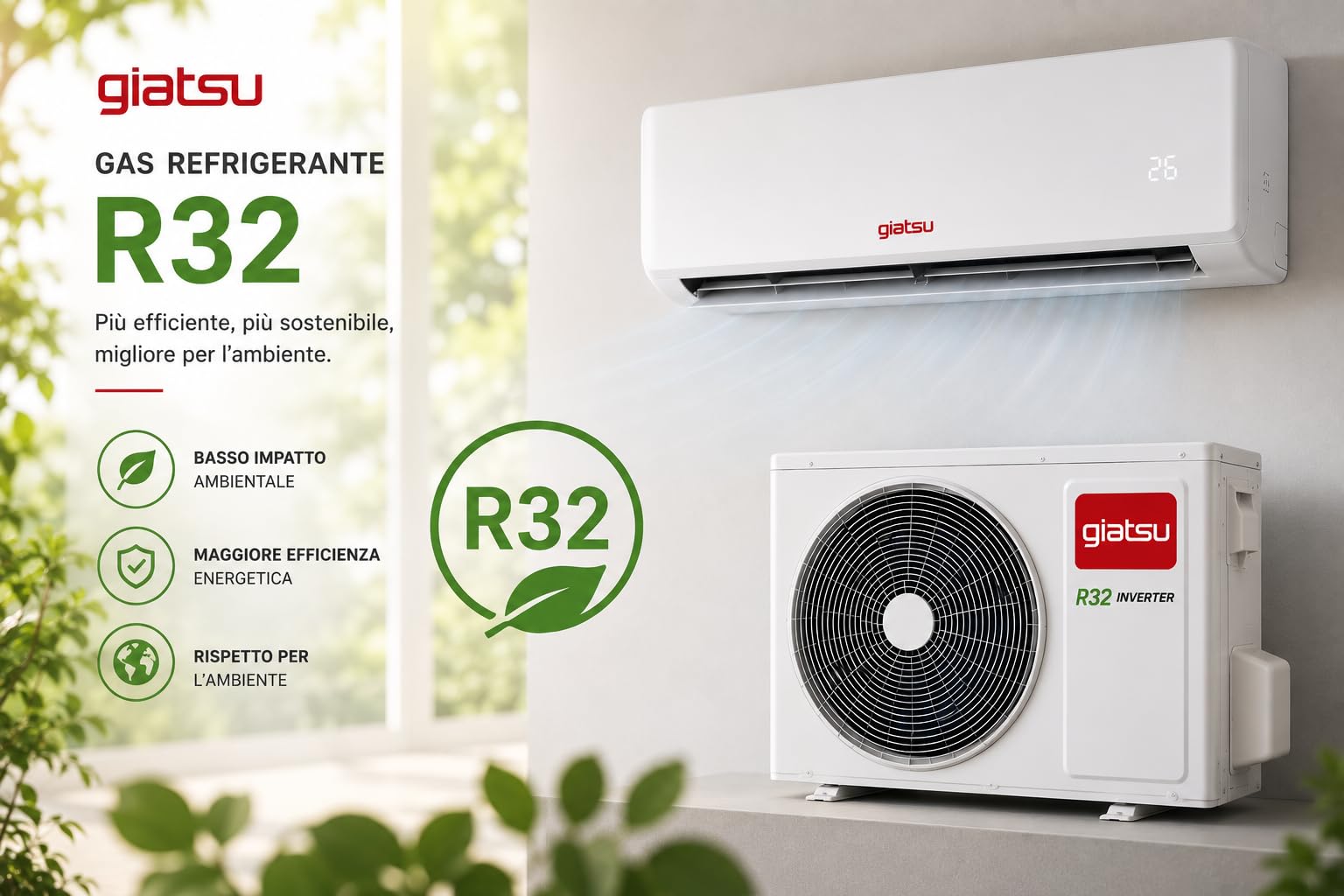 Condizionatore 12000 BTU Inverter – Climatizzatore Silenzioso Caldo/Freddo ad Alta Efficienza