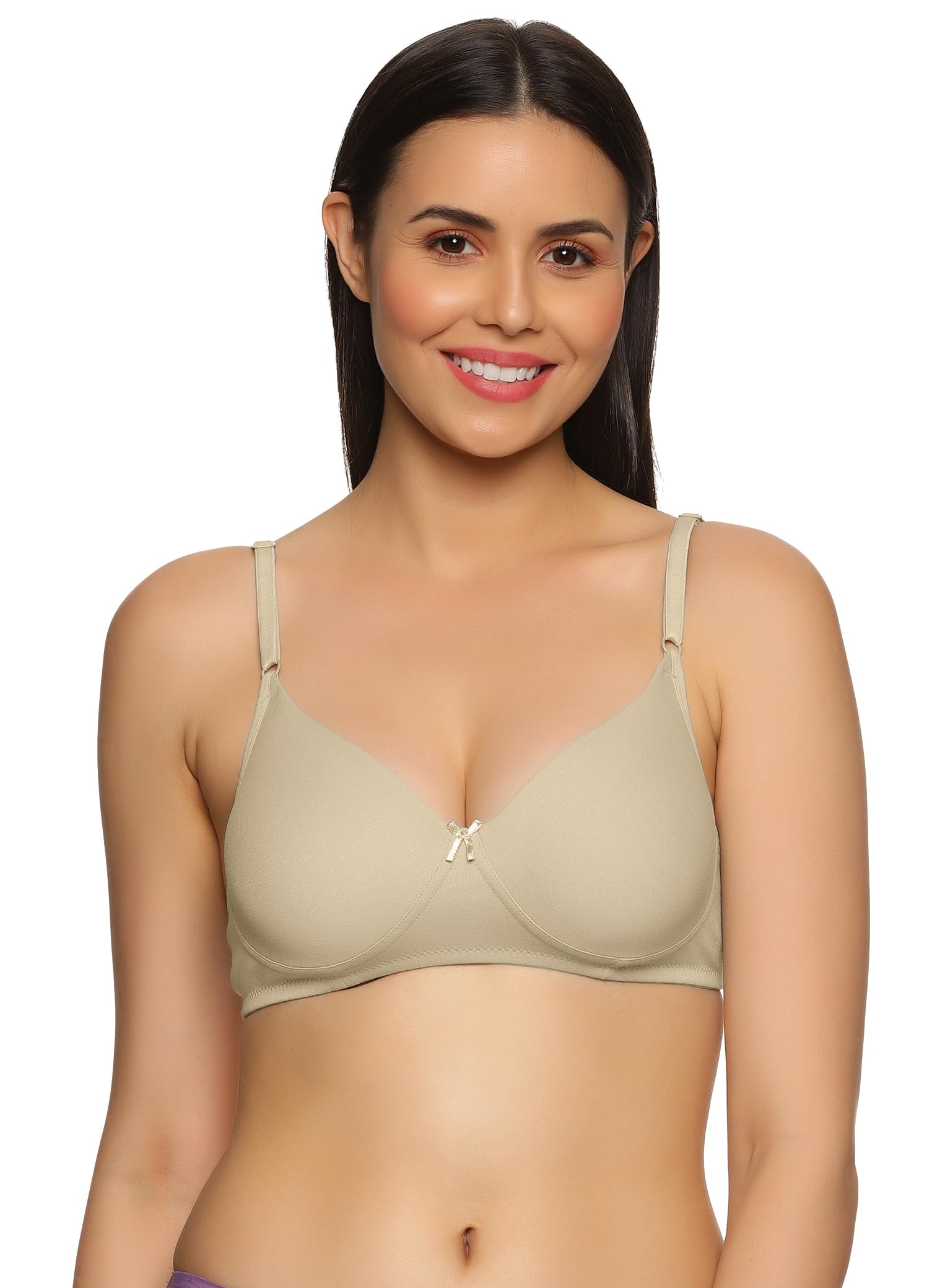teens lifestyle Essential Comfort Non-Padded Non-Wired Super Combed Cotton Everyday Bra | Soft, Chafe-Free, Moisture-Wicking, Seamless Cups | Medium Coverage, Smooth Straps-picture-34