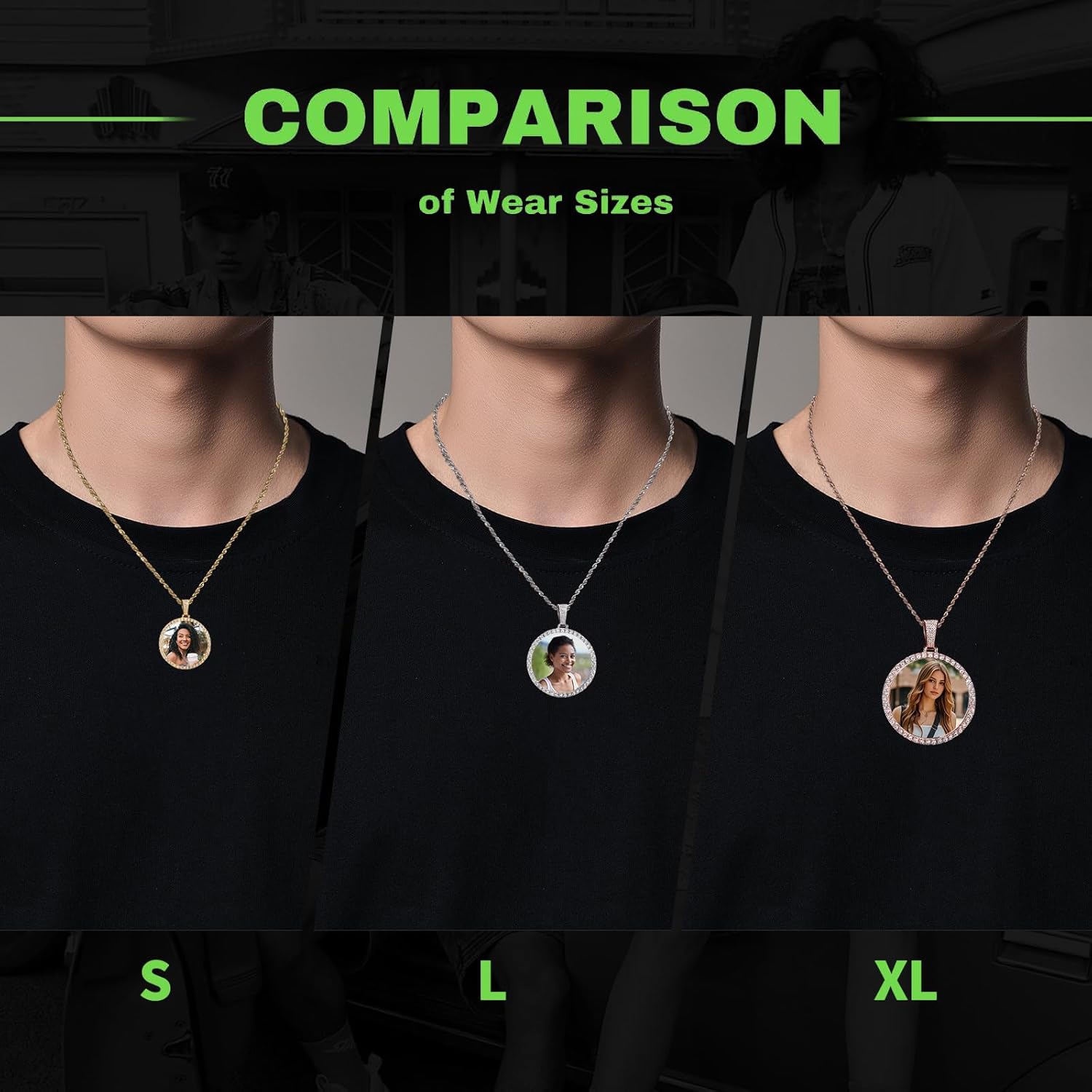 Customized Picture Neckalce18K Gold Plated Hip Hop Jewelry Picture Pendant Necklace for Men Women