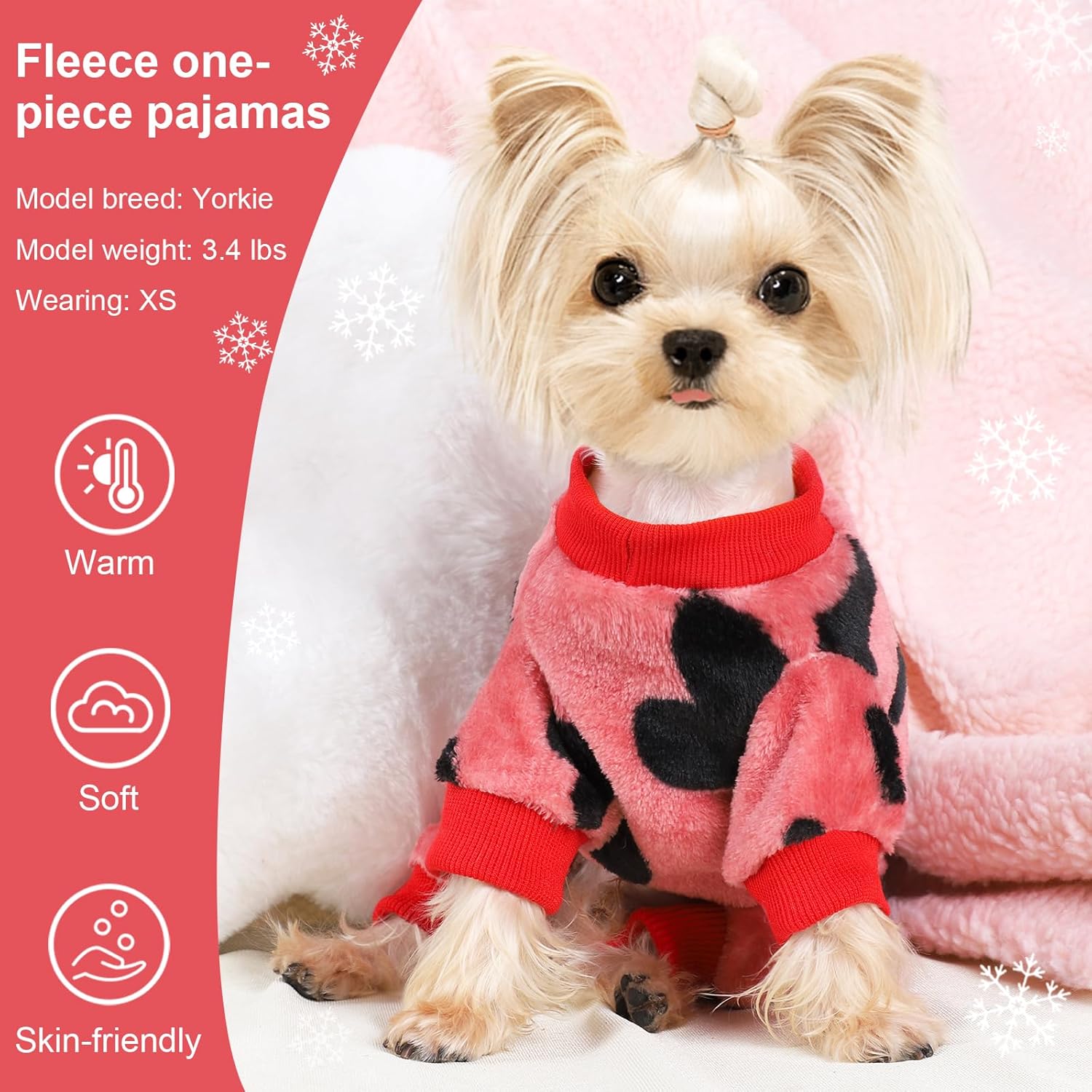 Dog Sweaters for Small Dog Boy Girl Fleece Puppy Pajamas Onesies Winter Warm Small Dog Clothes Soft Sweaters Dog Outfits for Chihuahua Clothes Yorkie Clothes (for Dogs Up to 15 Lbs)