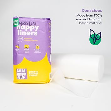 Bambino Mio, Messless Nappy Liners, Biodegradable, 100 Liners, (16cm x 29cm)