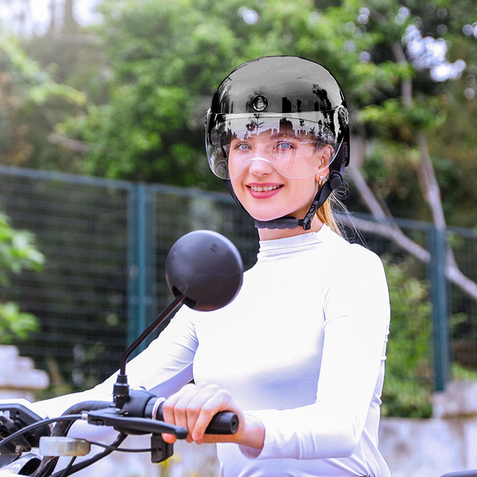 Pyhodi Dual-Kamera-Smart-Fahrradhelm mit Magnetbrille, IPX4 Wasserdicht, BT-Lautsprecher, WLAN, 1920 X 1080P, Geringes Gewicht, EPS-Schutz, Fahrradhelme für Männer und Frauen Sport & Freizeit