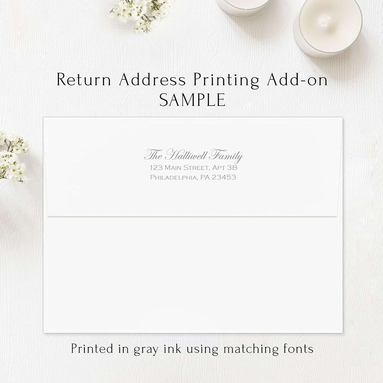 In Loving Memory Personalized Funeral Thank You Cards, 5.5x4.25 Greenery and Floral Sympathy Acknowledgement Flat Notecards