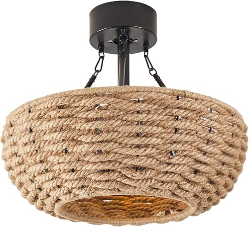 Miniatura 9 de Ventilador de techo rústico de 20 pulgadas con luz, lámparas de granja, ventiladores de techo con control remoto de luces, ventilador de techo