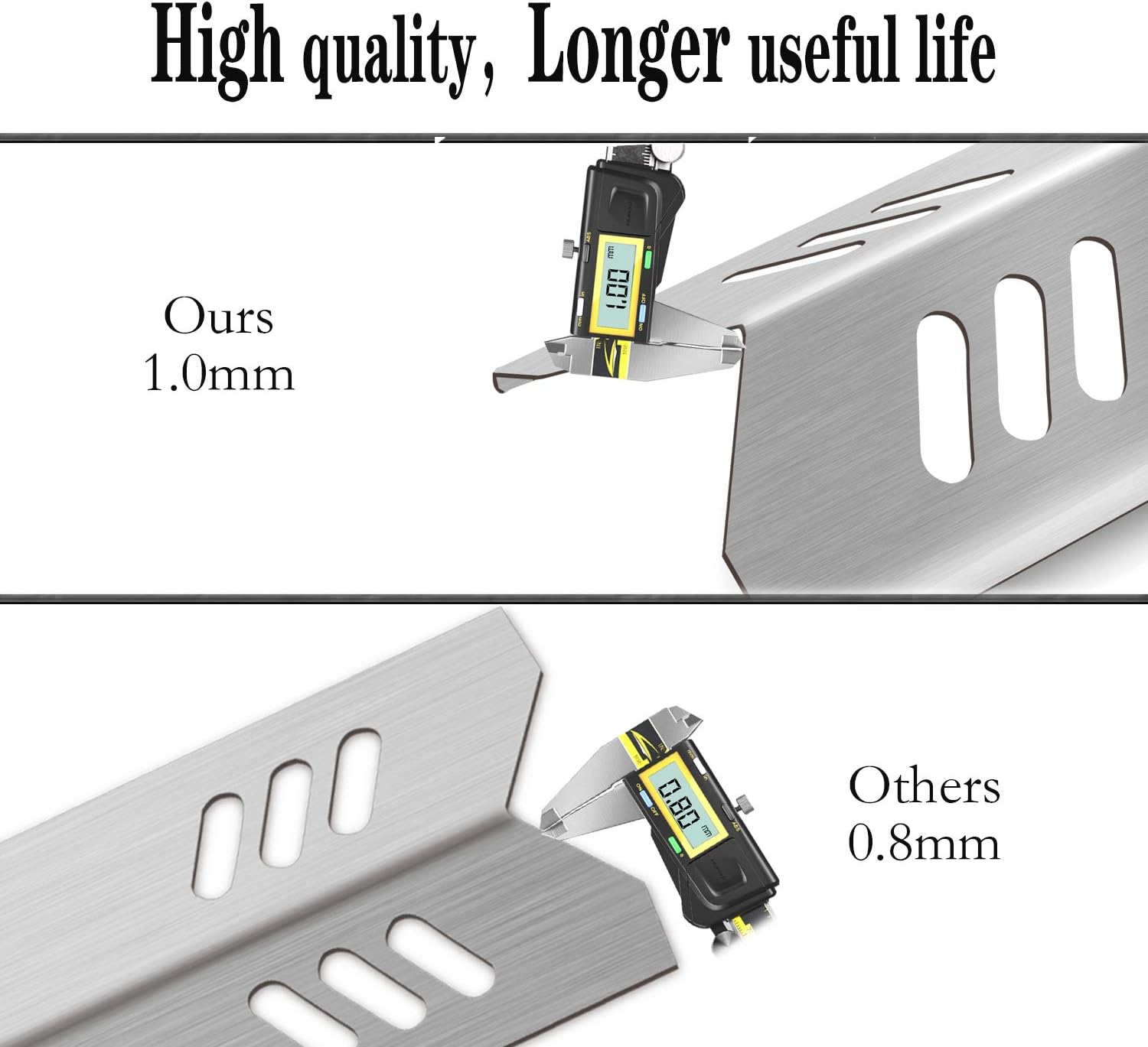 Kalomo 15" Grill Heat Plates Heat Shield Burner Cover BBQ Gas Grill Replacement Parts for Dyna-Glo DGF600ssp, DGF510SBP, DGF493BNP, Backyard BY13-101-001-13, Uniflame GBC1059WB, Montana, BHG Model