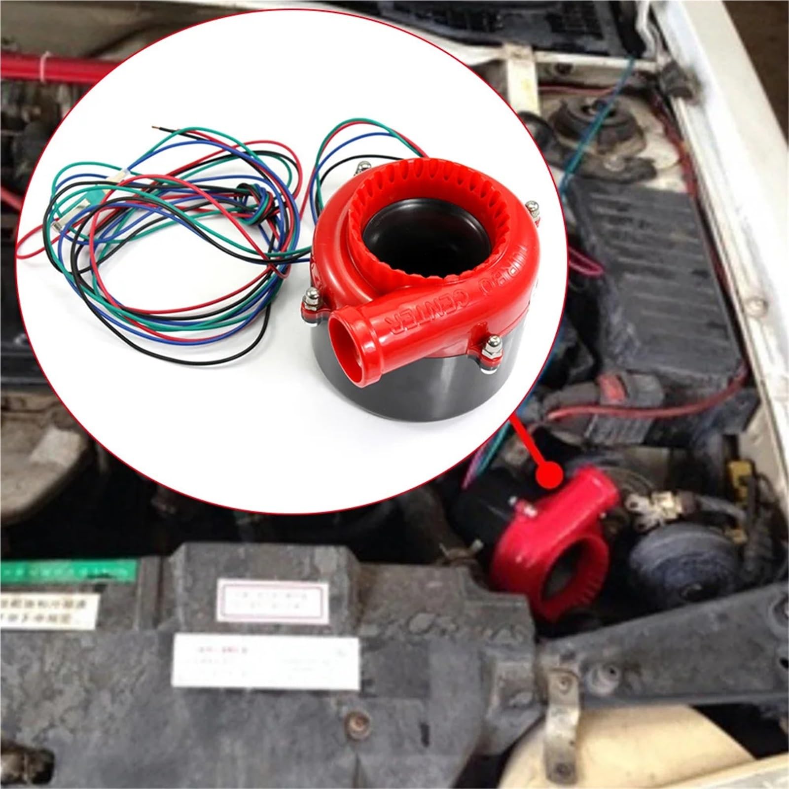 silnik turbo Uniwersalny Samochód Fake Dump Elektroniczny Turbo Blow Off Hooter Valve Analog Sound BOV Elektroniczny Zawór Bezpieczeństwa Czerwony Turbo Turbocharger turbine