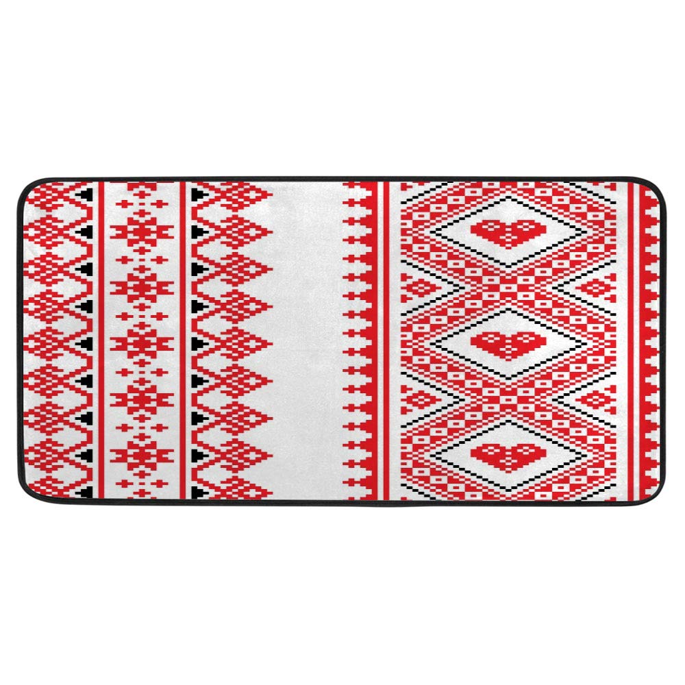 Tapis de cuisine anti-fatigue épais antidérapant motif art folklorique