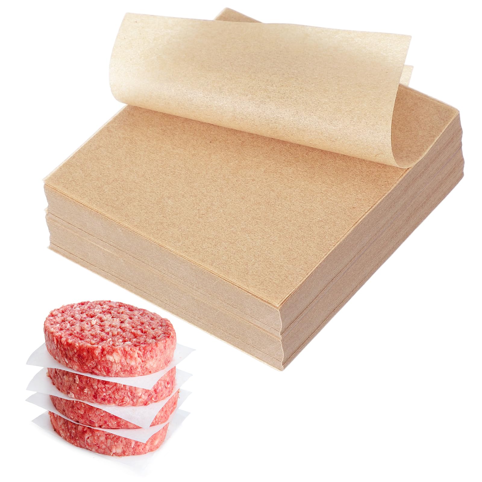 Papier sulfurisé 8,9 cm pour séparer la viande sans coller | 500 feuilles non blanchies uxcell