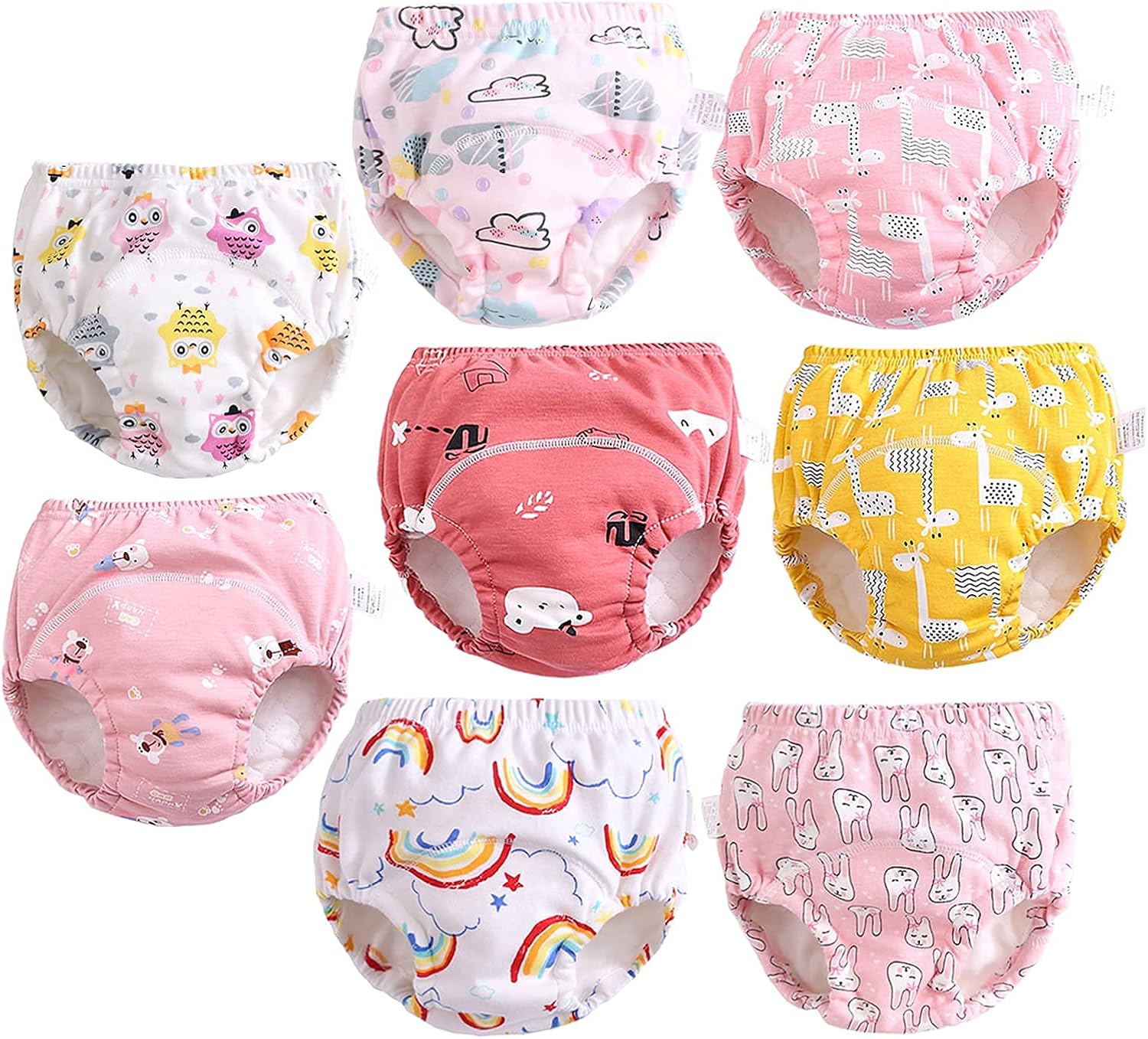 8 Pack Potty Training Underwear for Girls,Max Shape Baby Girls Training Underwear for 3 Years