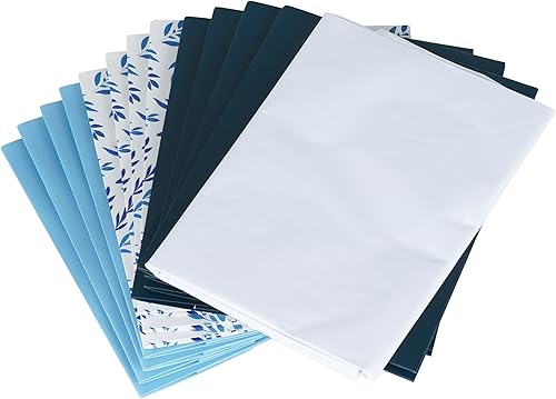 Miniatura 4 de Paquete de 12 bolsas de regalo de papel azul resistentes con asas de cinta, bolsas de regalo medianas de 10 x 3.5 x 8 pulgadas a granel con papel de