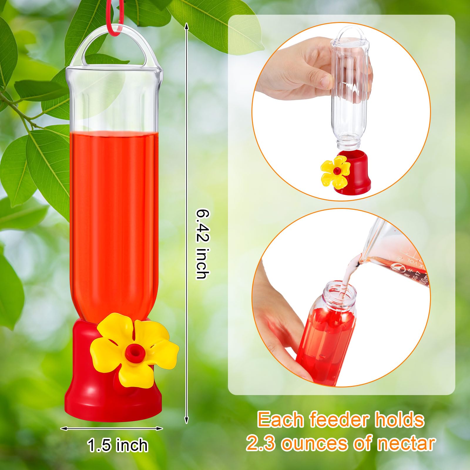 Amazon.com : Sunnyray 10 Pack Small Hummingbird Feeder for Outdoors Mini  Hummingbird Feeders with S Hook Cleaning Brush Plastic Single Hummingbird  Feeders for Outdoors Window Hanging : Patio, Lawn & Garden