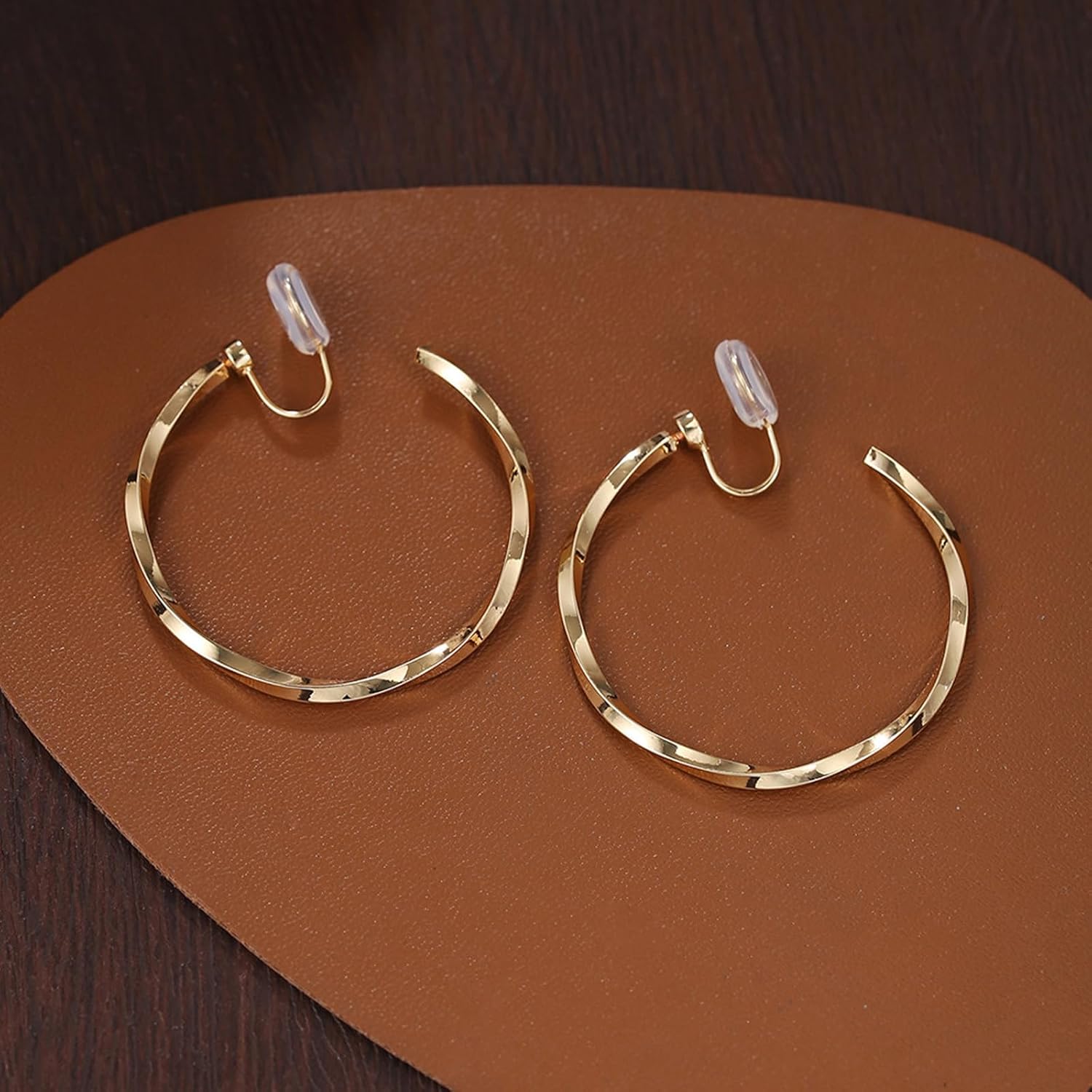 Clip On Earrings for Women Gold Hoop Large Non Piercing Trendy Statement Jewelry Holiday Gifts for Her - Image 5
