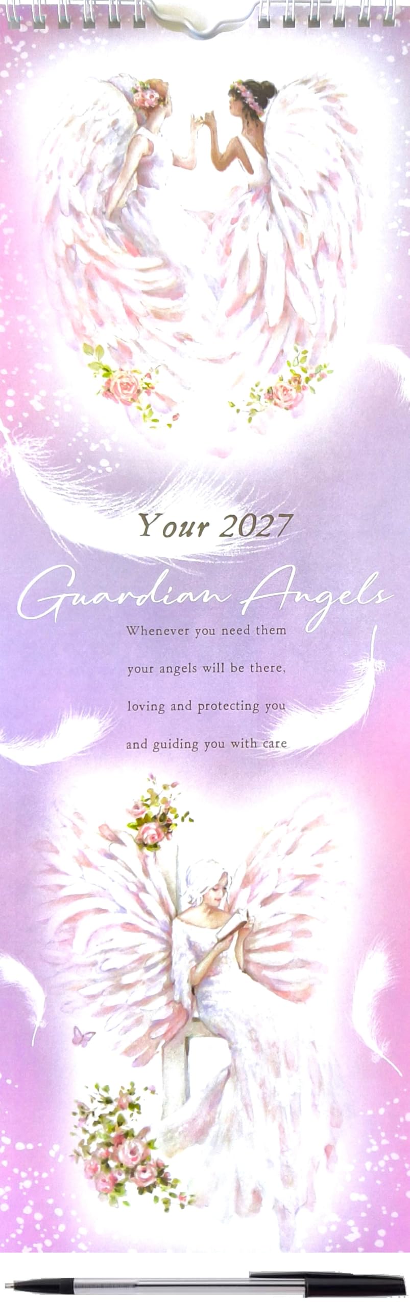 2027 Angels Tall Slim Wall Calendar Pen Inspirational Quotations Quote
