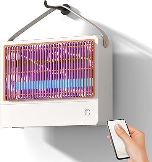 DJROLL Bug Zapper Fruit Fly Traps for Indoor, Electric Fly Zapper for Home with Remote, Hybrid Spectrum 20W Mosquito Killer Including 2 Pack Replacement Bulbs