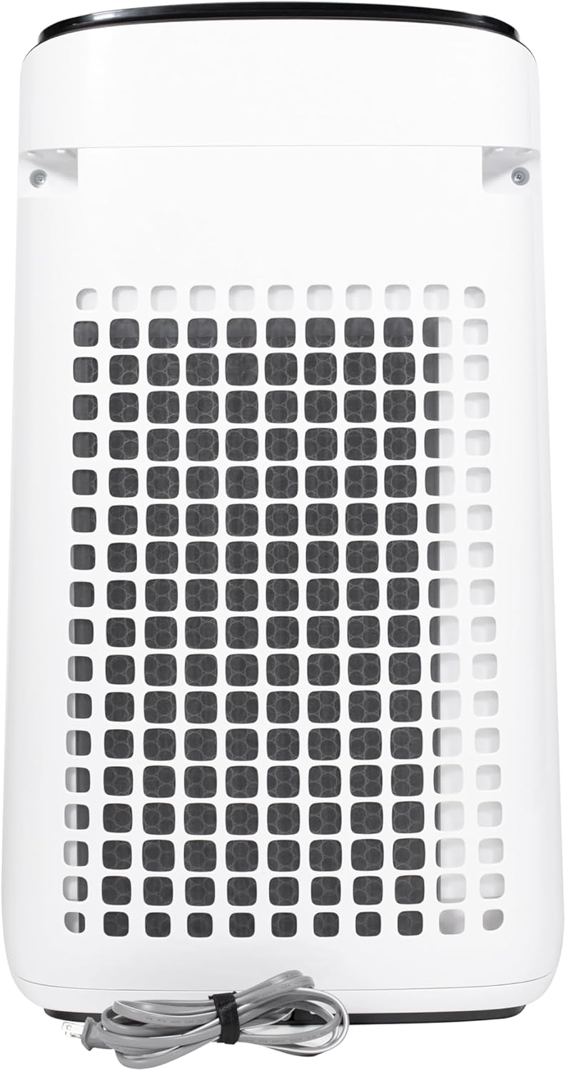 Top view of the air purifier's control panel