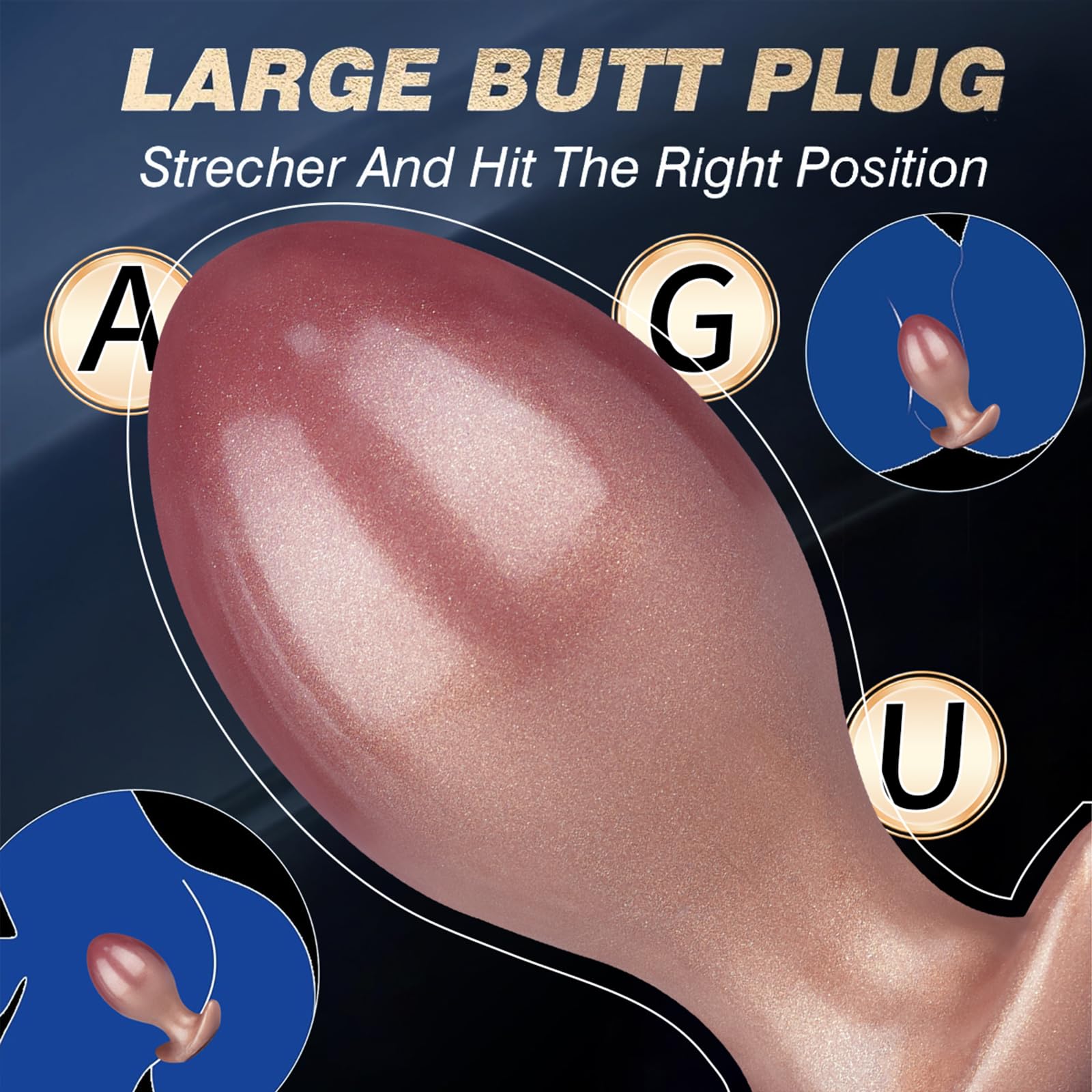 AMAZBEE Plug anal de silicona Monster Egg Expansor anal en forma de T Entrenador de próstata con forma de huevo de dragón Juguete sexual para hombres y mujeres (L)
