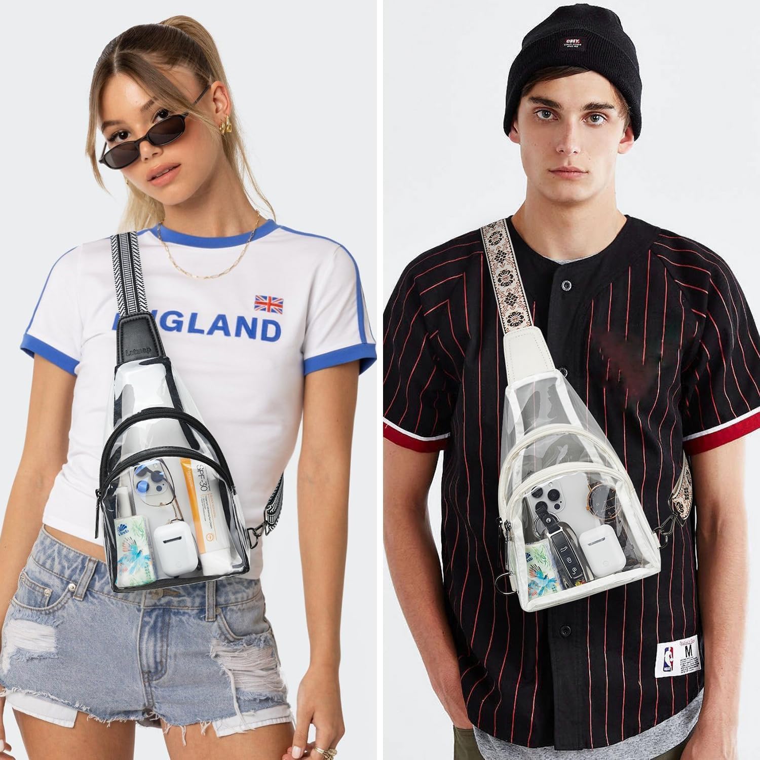Clear bags Stadium Approved Crossbody Sling Bag Fanny Pack Backpack Purses for Women Men Belt bag for stadium events - Image 2