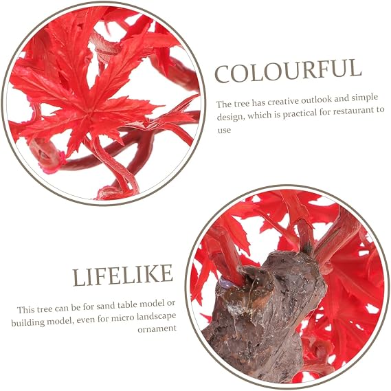 Artificial Mini Red Maple Tree Japanese Maple Tree Fake Realistic Home Decor Ornament