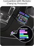 Retractable Car Charger USB C,107W Type C Car Charger Fast Charging with Dual Retractable Cable and USB Ports, Compatible with iPhone 16/15/14/13,S25/24/23/22, Pixel 9/8/7
