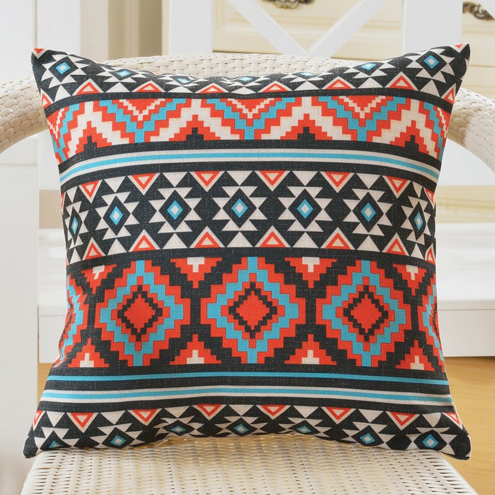 Oreiller canapé couleur géométrique haut de gamme coton 55x55cm