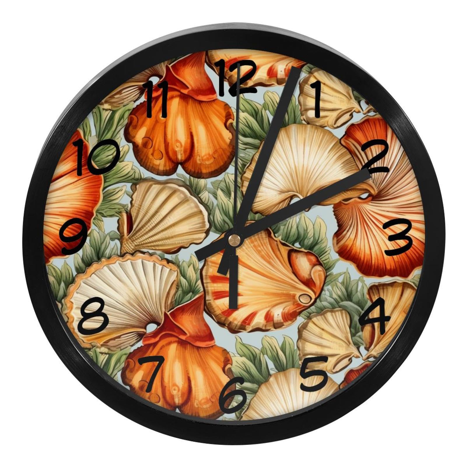 Horloge murale moderne motif coquillage 24 cm aux finitions soignées
