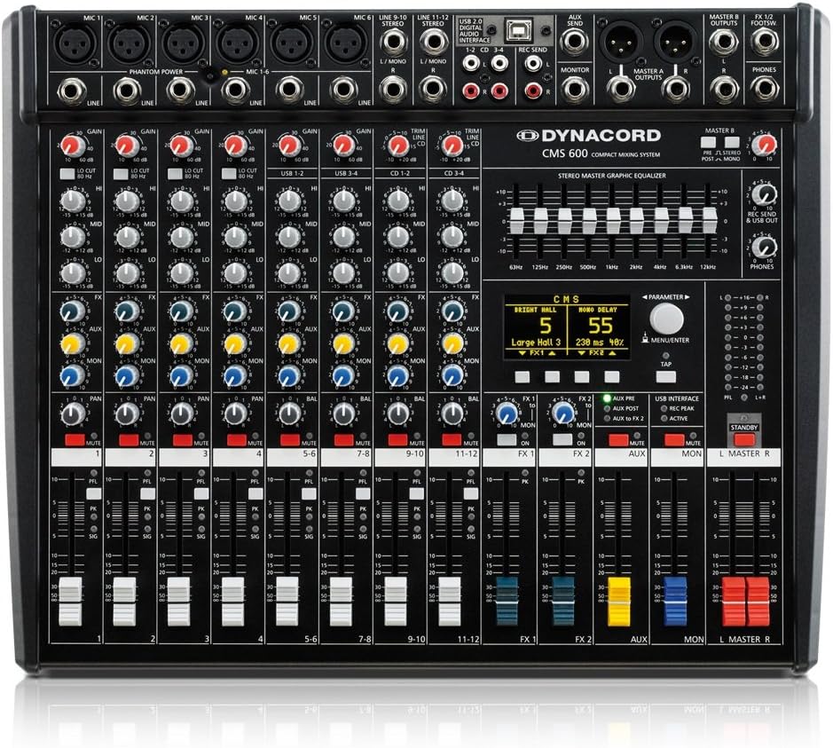 DYNACORD CMS 600-3 8channels 15-70,000Hz Black - Audio Mixers (8 Channels, 24 Bit, 15-70,000 Hz, 85 dB, 96 KHz, 0.005%)
