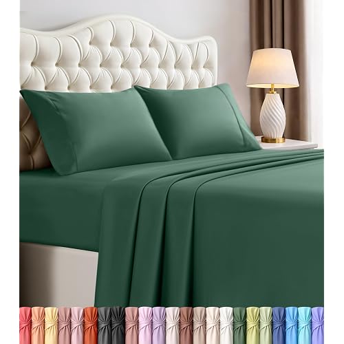 Utopia Bedding Full Size Sheet Set – 4 Piece Bed Sheets, Soft and Breathable Microfiber, Includes 1 Fitted Sheet, 1 Flat Sheet and 2 Pillowcases – Oeko Tex (Emerald Green)