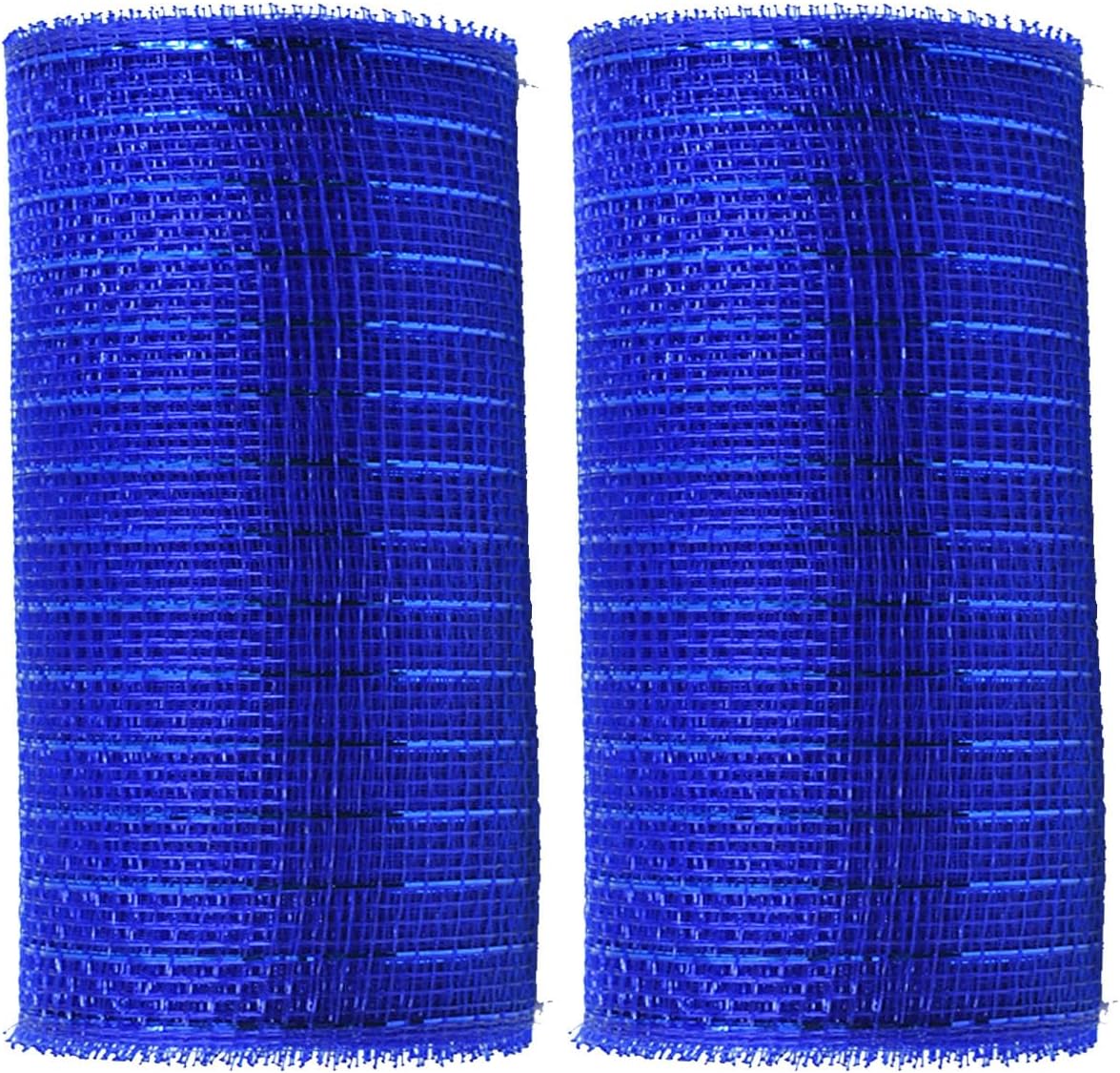 2 Rolls Royal Blue Mesh Ribbon for Wreath Crafts, 6 Inch x 30FT Per Roll Metallic Foil Deco Mesh Rolls Decorative Mesh Fabric for Patriotic Christmas Tree Wreath Garland Swag Party Decor