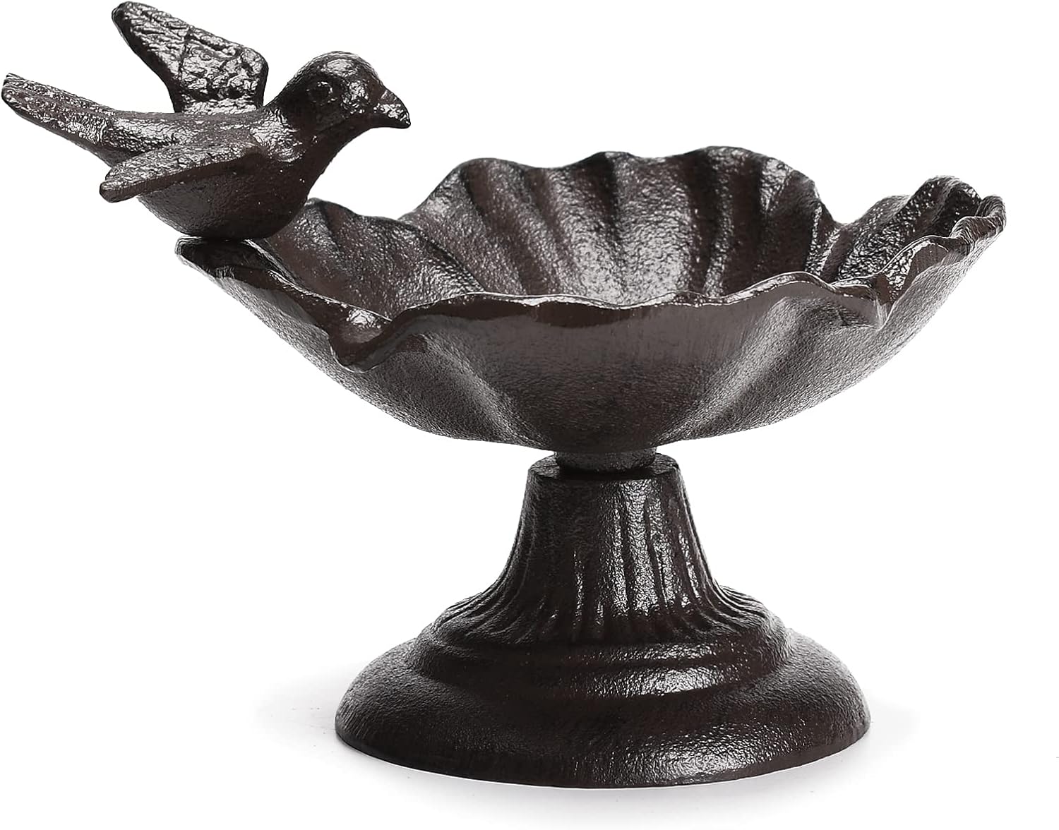 BRASSTAR Cast Iron Bird Feeder Rustproof Lotus Leaf Shape Bird Bath for Outdoors Patio Yard Garden Villa Decoration TQGJPT171