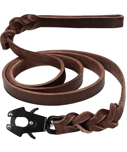 GEIT - Correa de cuero para perro de 122/152/183 cm, correas de entrenamiento resistentes, correa trenzada…