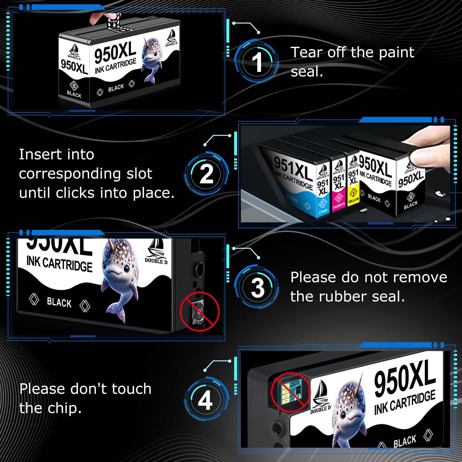 Cartucce Hp 912 XL 2 Cartucce 950XL Compatibili Per HP OfficeJet - Foto 8