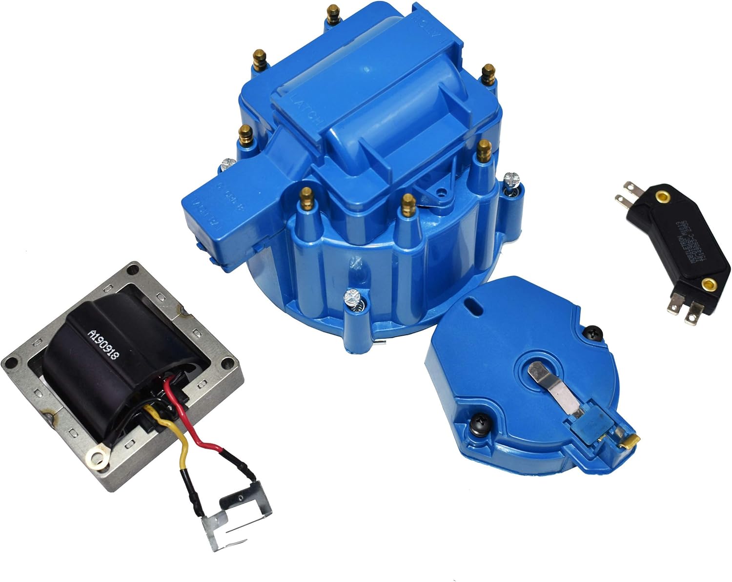 GM HEI distributor blue cap rotor SBC 350 replacement 50k/65k Coil volt