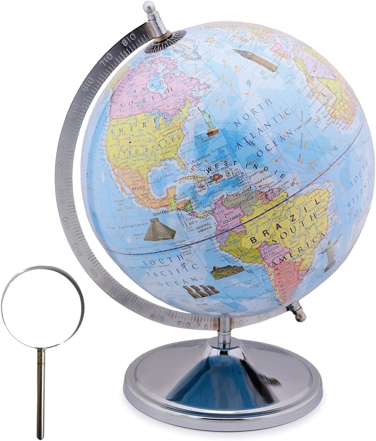 Educational World Globe for students and Teachers (Blue, 10 Inch Dia)