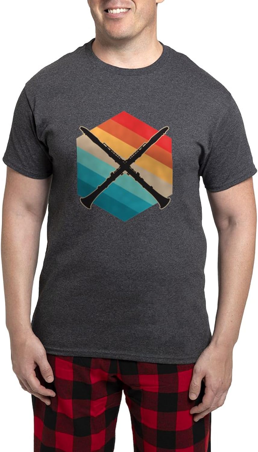 CafePress Clarinet Retro Sunset Men's Charcoal Novelty Pajamas