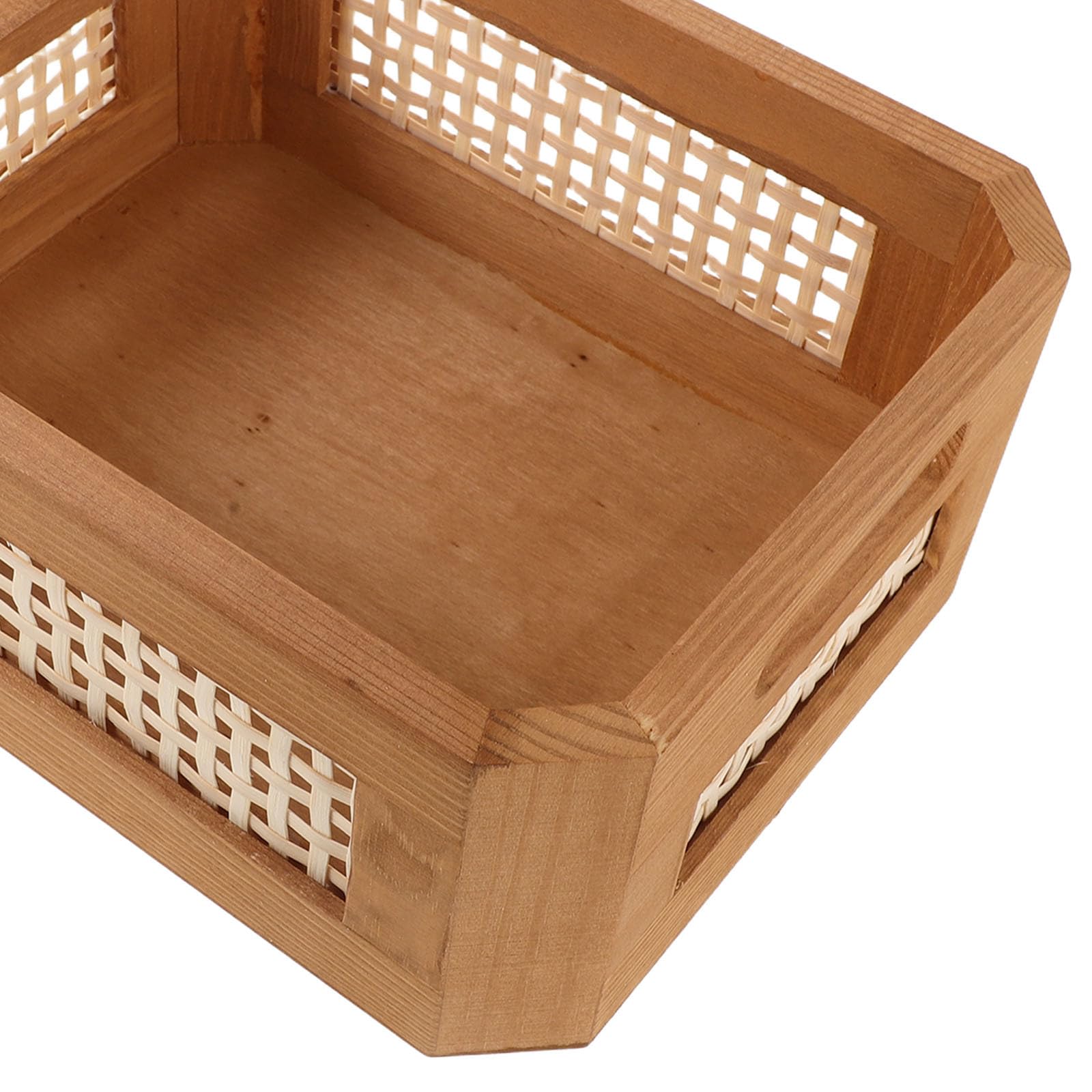 TOYANDONA Pudełko do przechowywania w stylu retro: Naturalnie tkany organizer na biurko – dekoracyjny organizer na drobiazgi, książki, butelki szamponu, 9,8" x 7,8" x 3,9&;