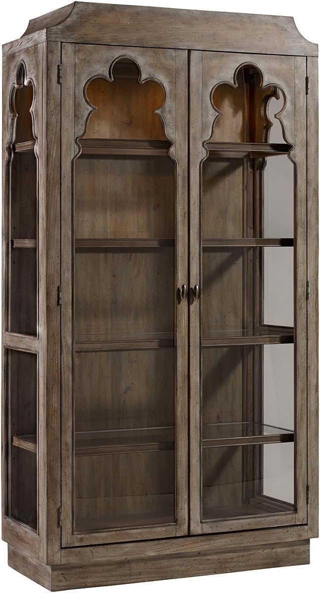 Hooker Furniture Melange Chantal Display Cabinet in Weathered Pecan