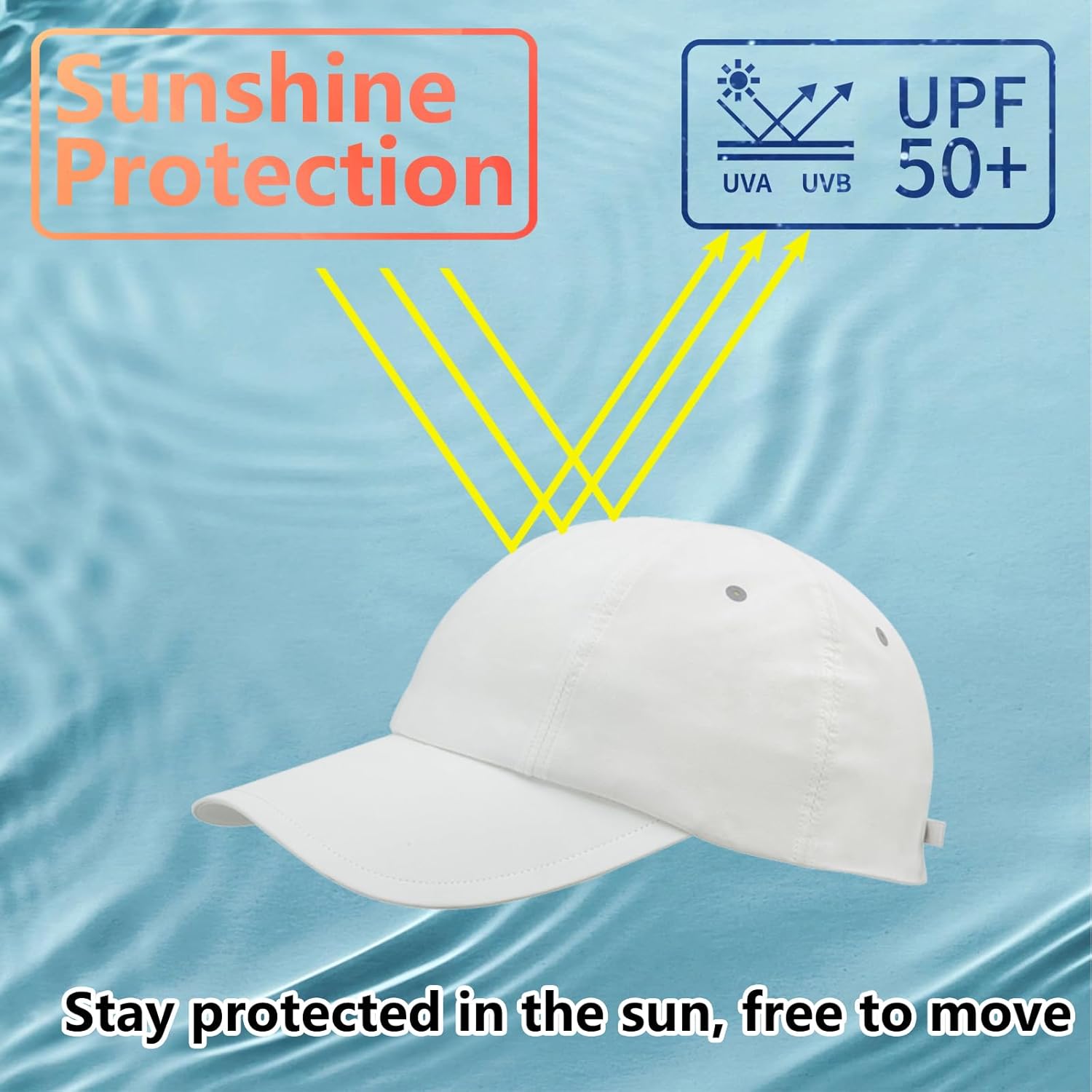 Ultra-Lightweight & Breathable UPF 50+ Baseball Cap, Classic Performance Sun Protection for Golf, Tennis, Travel & Daily Wear