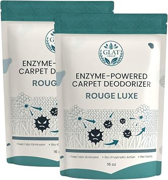 Enzyme-Powered Carpet Deodorizer Powder - Rouge Luxe | Natural Pet Odor Eliminator | Bio-Enzymatic Formula, Premium Performance, Eco Friendly