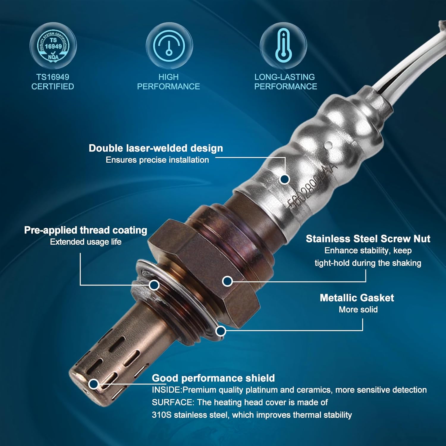 Set of 4 Oxygen O2 Sensor Upstream Downstream Replacement for Jeep Wrangler Grand Cherokee TJ for Dodge Ram 1500 2500 3500 Dakota Durango Neon for Chrysler PT Cruiser