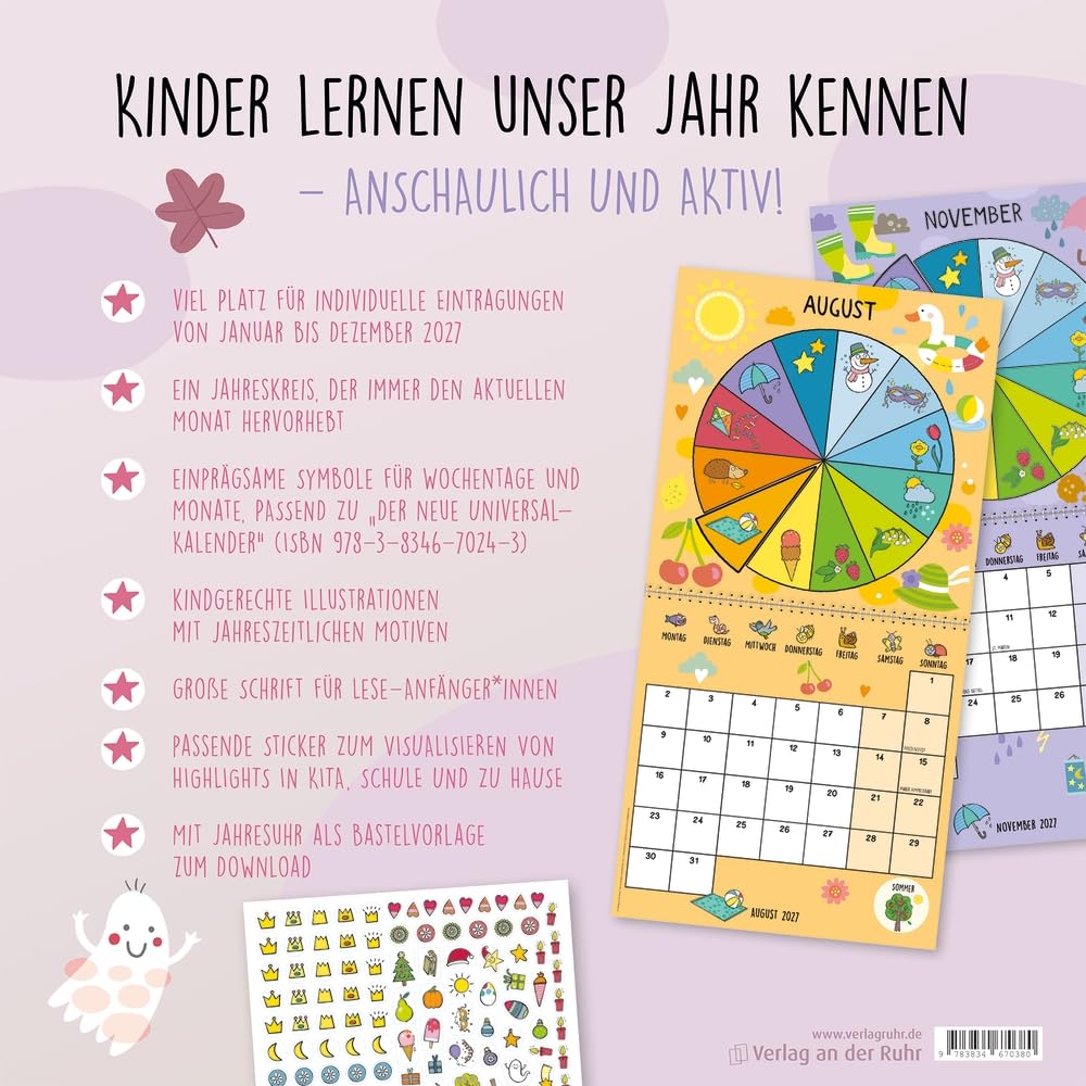 Unser Kinder-Lernkalender 2027: Gemeinsam durch Jahreszeiten, Monate und Wochentage